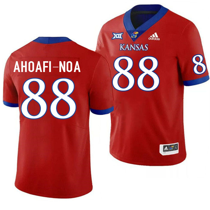Men #88 Tevita Ahoafi-Noa Kansas Jayhawks College Football Jerseys Stitched Sale-Red